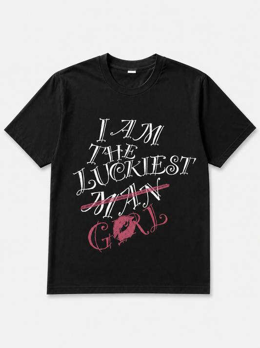 T-shirt Luckiest Girl (Noir)