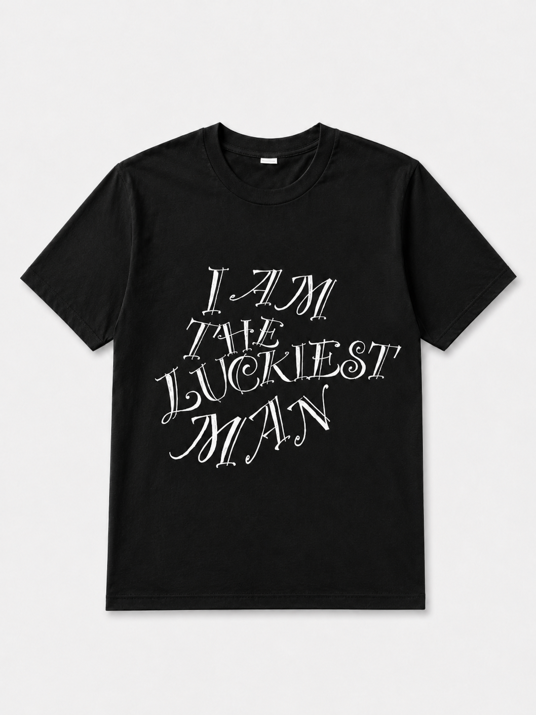 T-shirt Luckiest man (Noir)