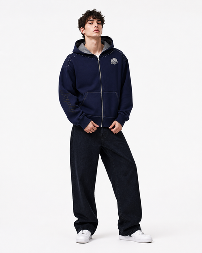 2007. Zip Hoodie (Dark Blue)