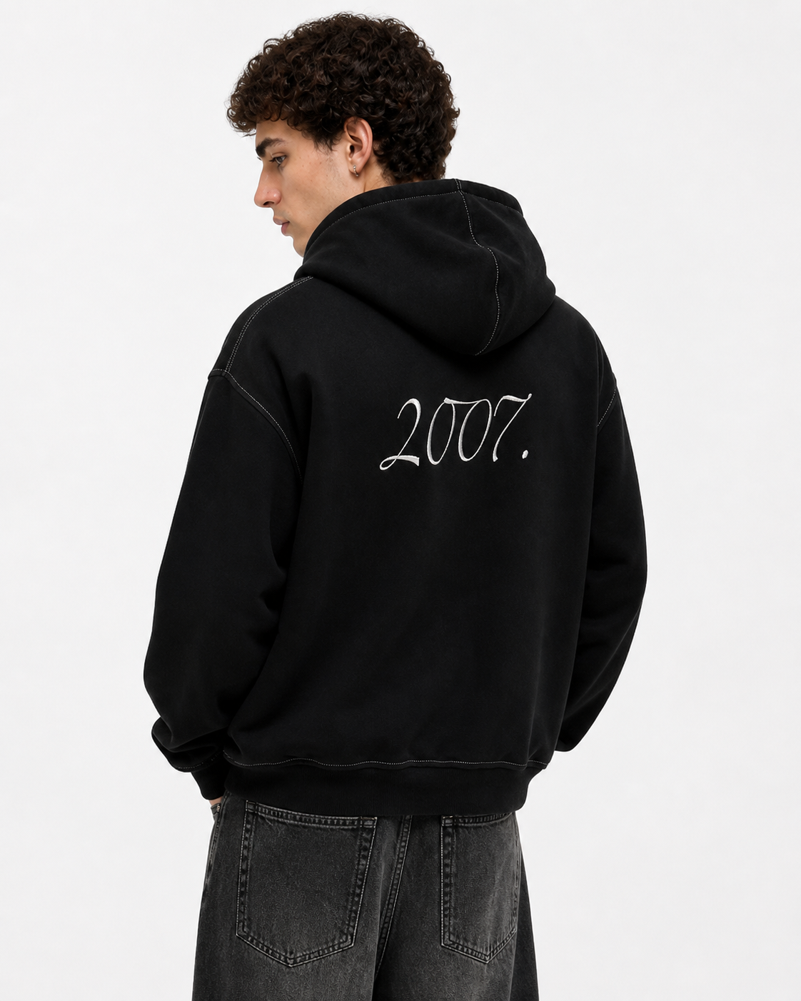 2007. Zip Hoodie (Black)