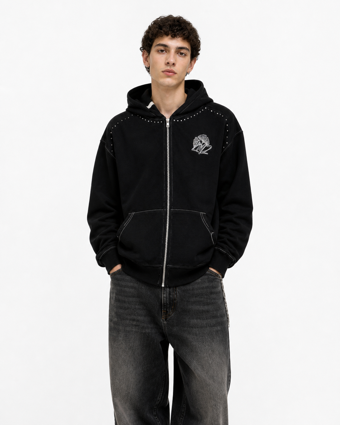 2007. Zip Hoodie (Black)
